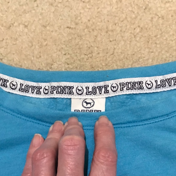 🔥EUC PINK BY VS SUPER CUTE TURQUOISE&BLACK FITTED SWEATSHIRT!! - Picture 6 of 6